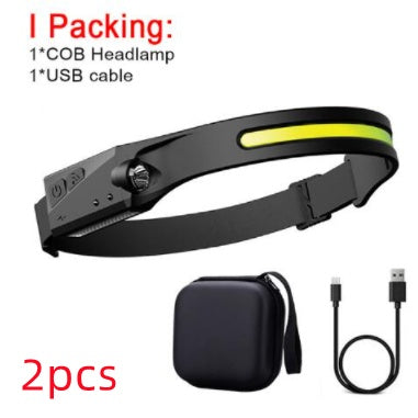 USB Rechargeable Waterproof COB LED Camping Headlamp