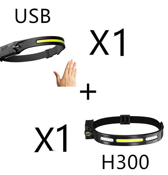 USB Rechargeable Waterproof COB LED Camping Headlamp