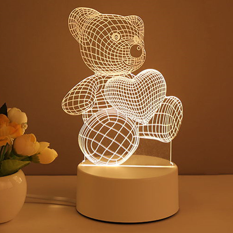 3D Acrylic Heart Light – Romantic LED Night Lamp