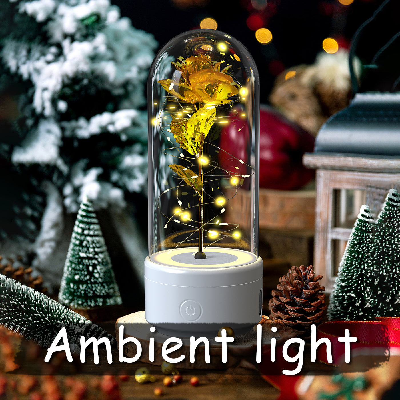 2-in-1 Rose LED Light and Bluetooth Speaker