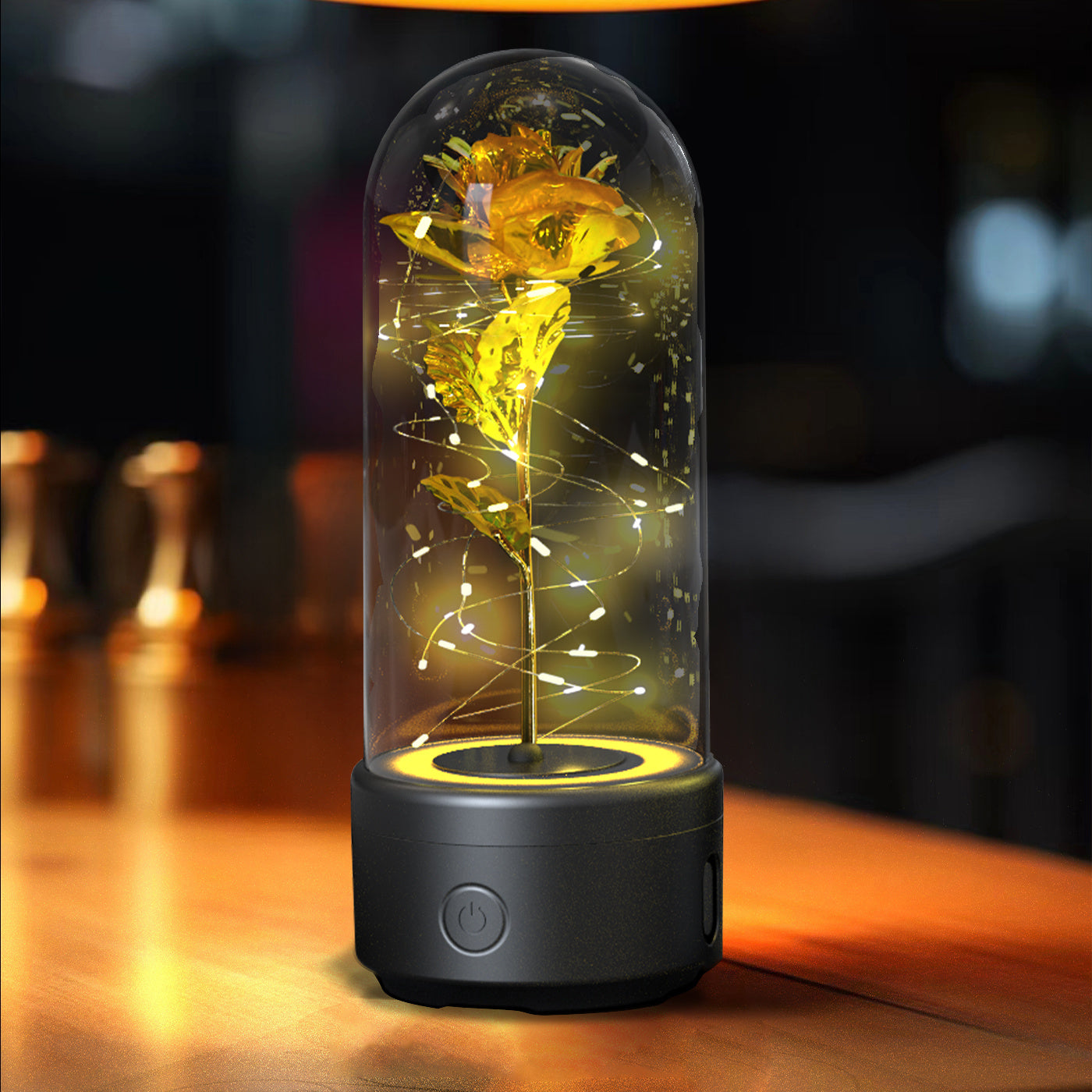 2-in-1 Rose LED Light and Bluetooth Speaker