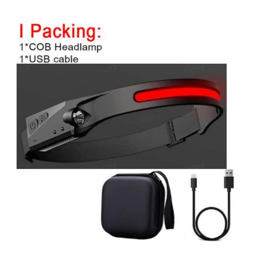 USB Rechargeable Waterproof COB LED Camping Headlamp