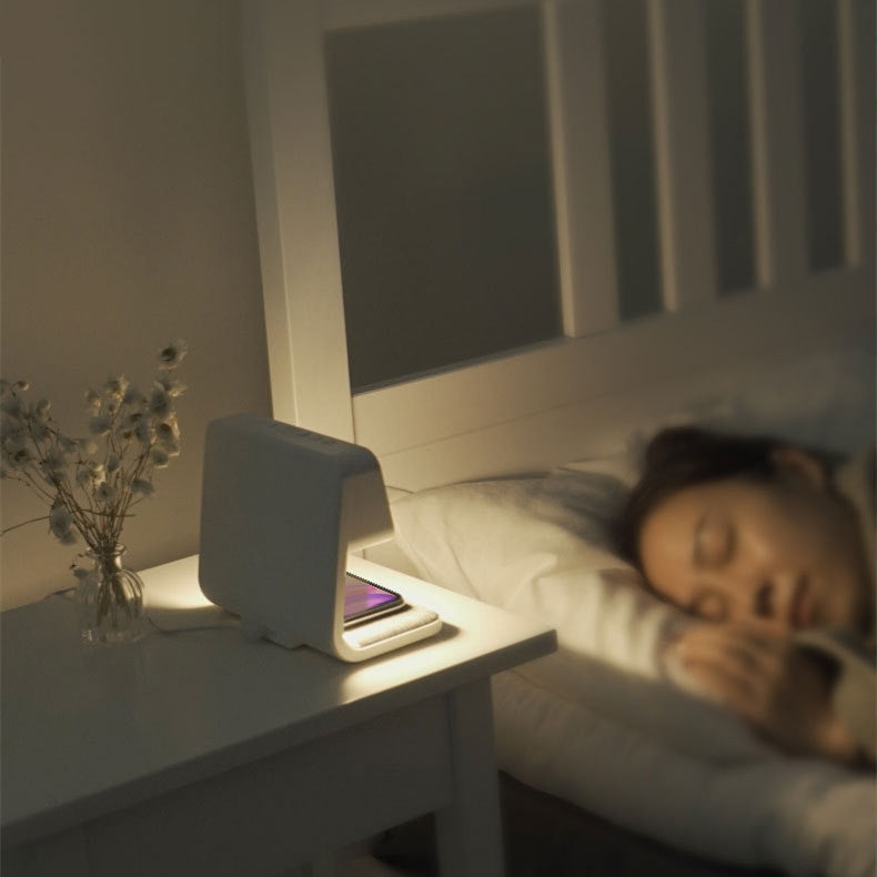 3-in-1 Bedside Lamp with Wireless Charging Clock