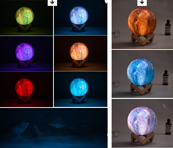 3D Printed Lunar Night Light Creative Decorative Lamp