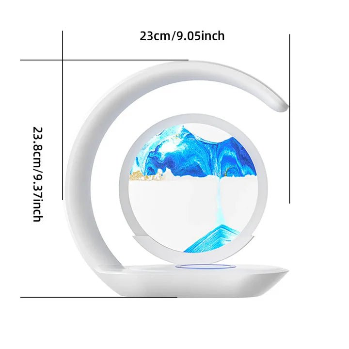 Rechargeable Glass Sand Art Table Lamp — Soft Glow Bedside Light