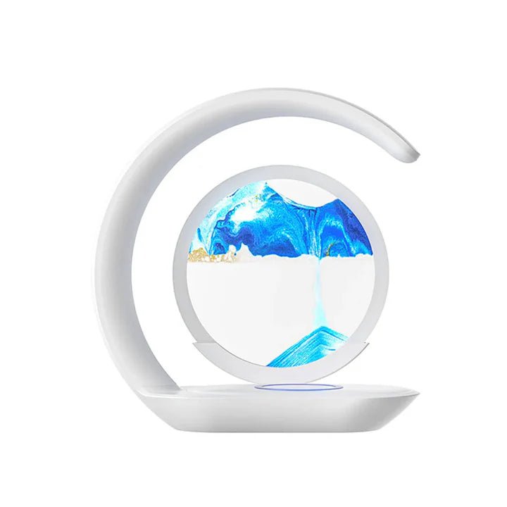 Rechargeable Glass Sand Art Table Lamp — Soft Glow Bedside Light