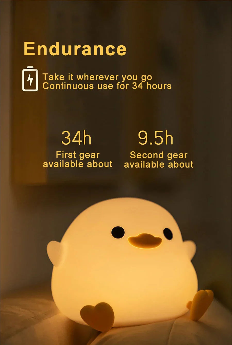 LED Night light Cute Duck Lamp — Soft Glow Bedside Light