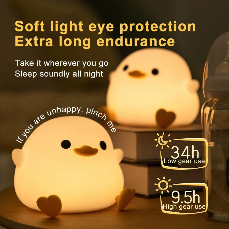 LED Night light Cute Duck Lamp — Soft Glow Bedside Light