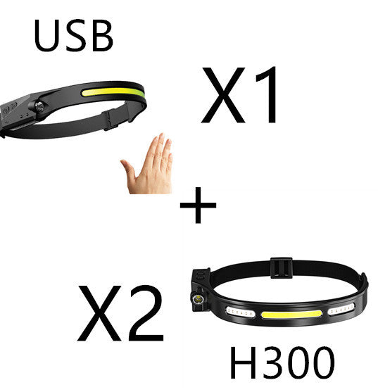 USB Rechargeable Waterproof COB LED Camping Headlamp