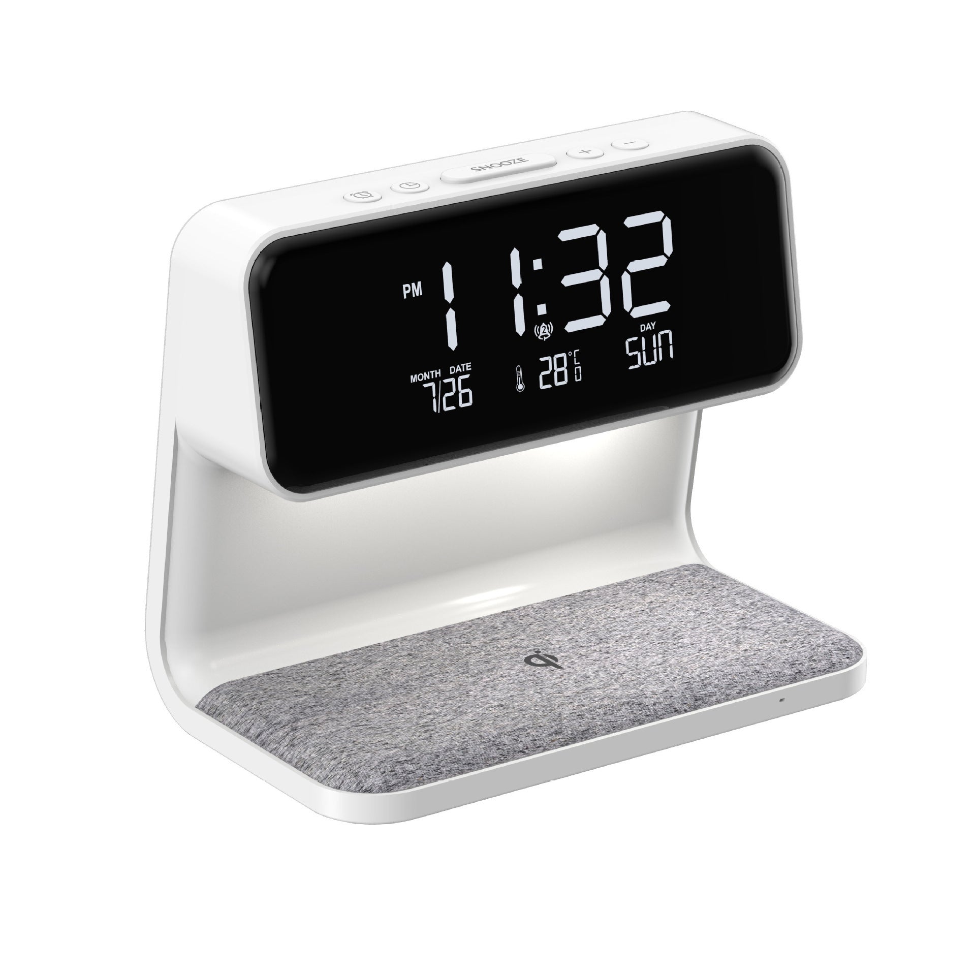 3-in-1 Bedside Lamp with Wireless Charging Clock
