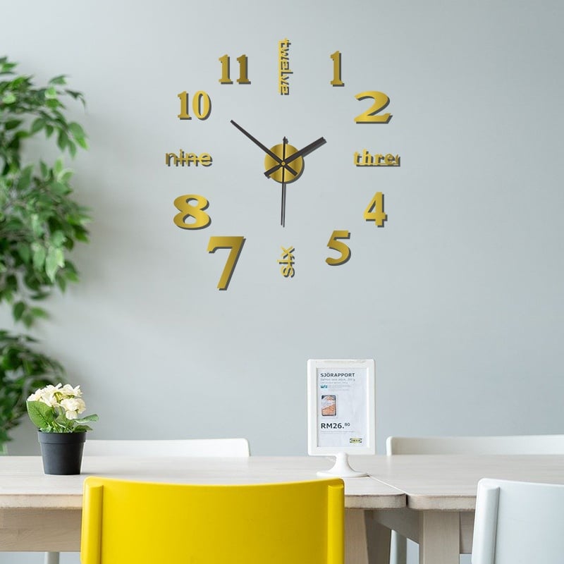 3D Wall Decal Decorative Clock — Premium Quality
