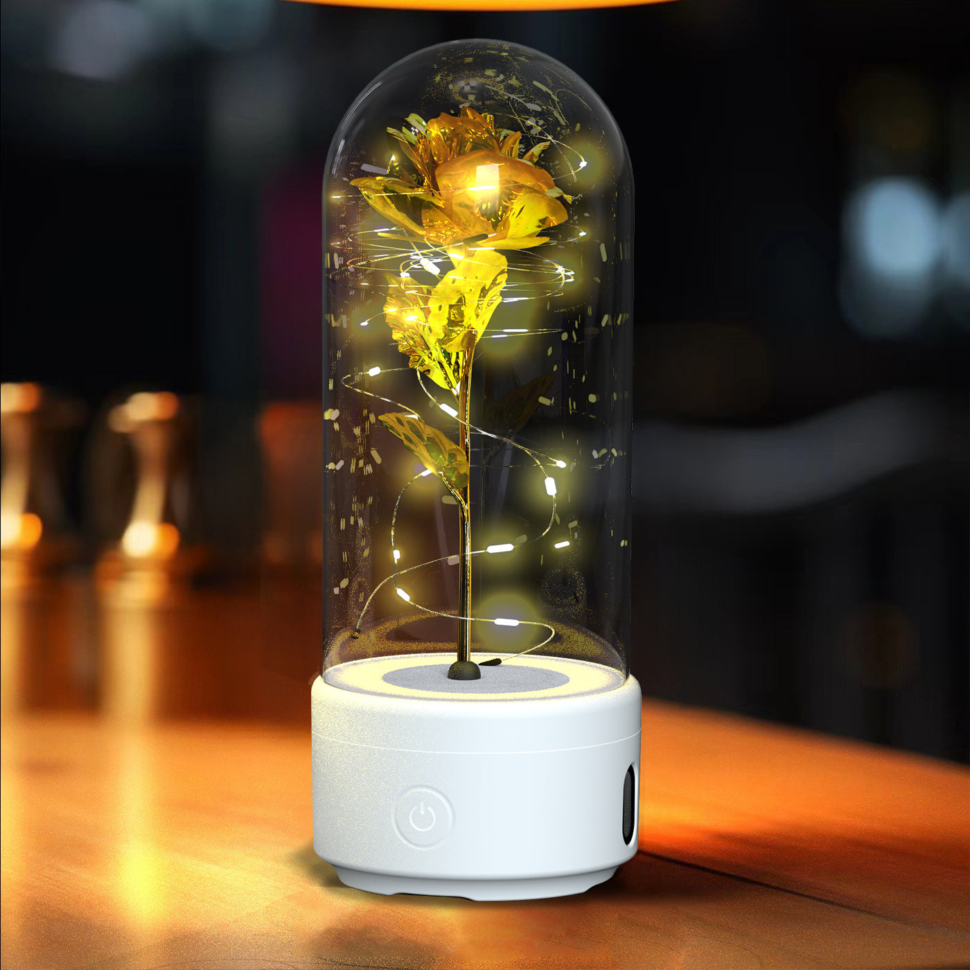 2-in-1 Rose LED Light and Bluetooth Speaker