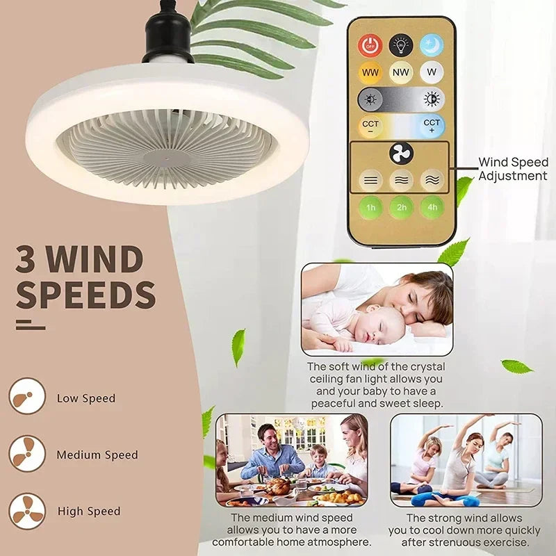 Cool Breeze Ceiling Fan Light — Soft Glow Bedside Light